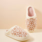 Flower Checker Fuzzy Fleece Soft Slipper