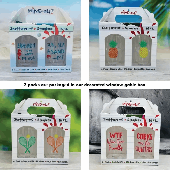 DRUNKIN' GROWNUPS Unbreakable TRITAN Plastic Wine Glasses