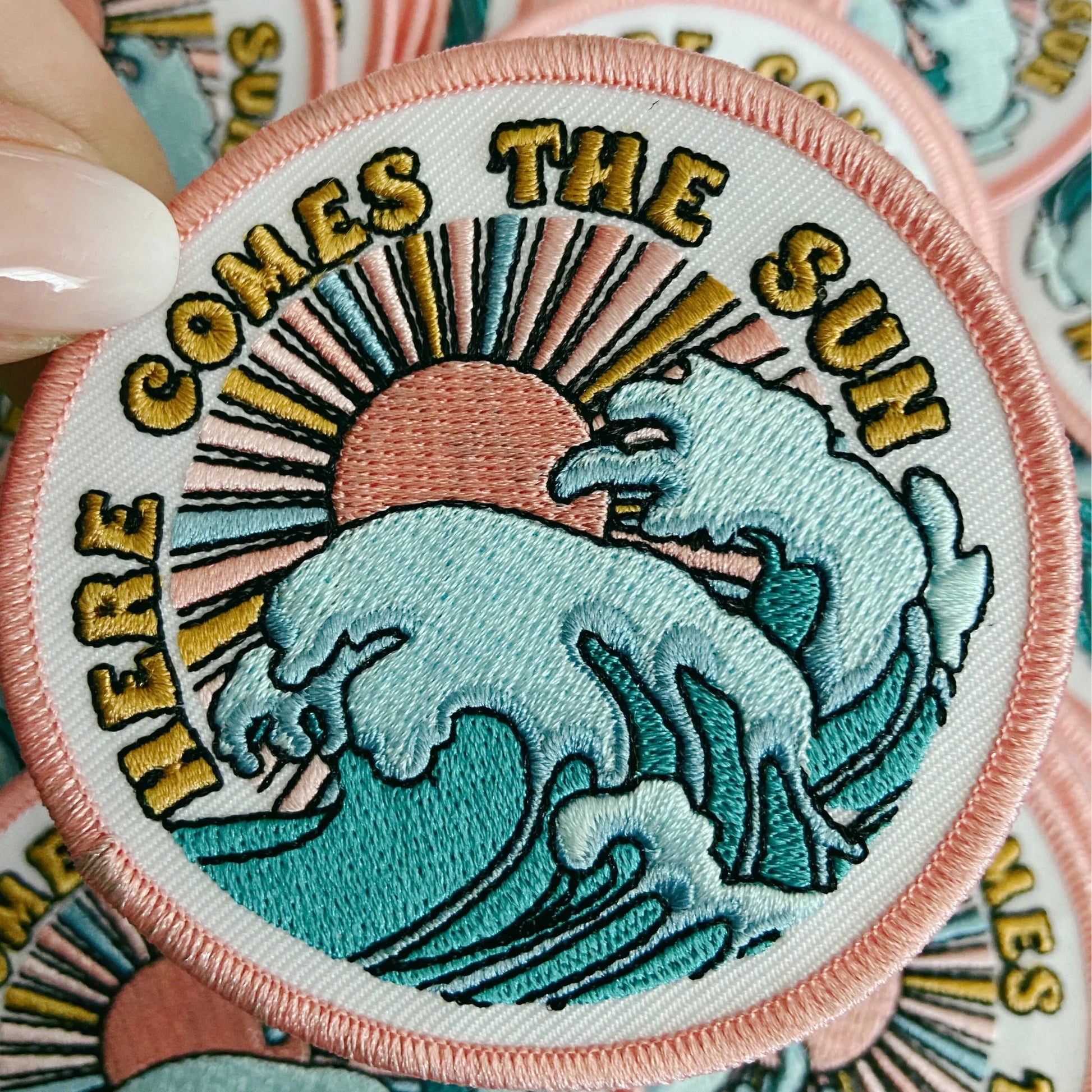 3" Here Comes The Sun - Embroidered Hat Patch - Southern Sassy Boutique