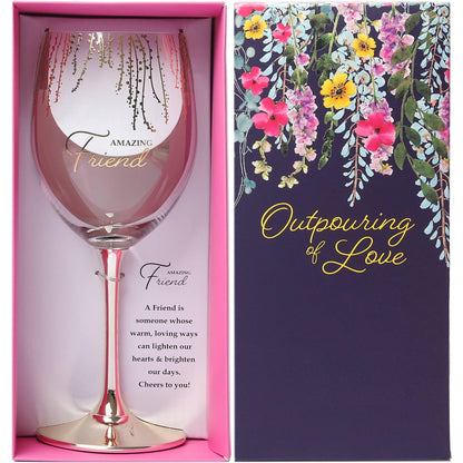 Friend - Gift Boxed 19 oz Crystal Wine Glass - Southern Sassy Boutique