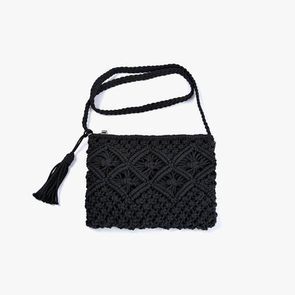 Macrame Crossbody Bag w/ Tassel
