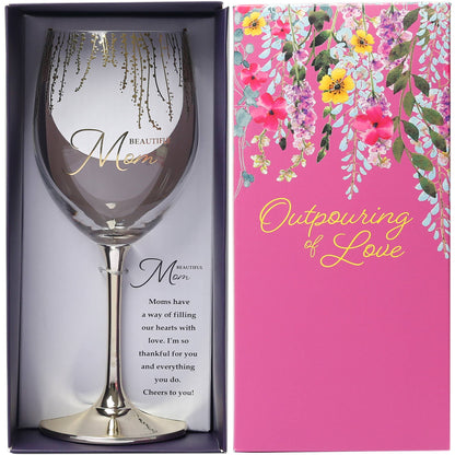 Mom  - Gift Boxed 19 oz Crystal Wine Glass