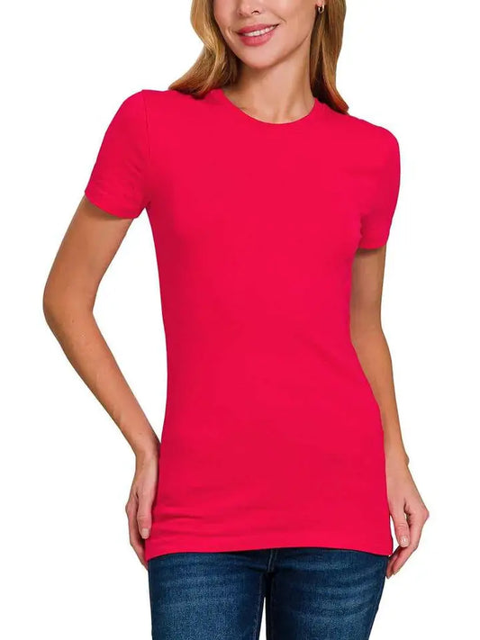 Basic Cotton Crew Neck Short Sleeve Tee