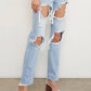 High Waist Ripped Baggy Jeans