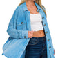 Waffle Acid Wash Oversized Shacket