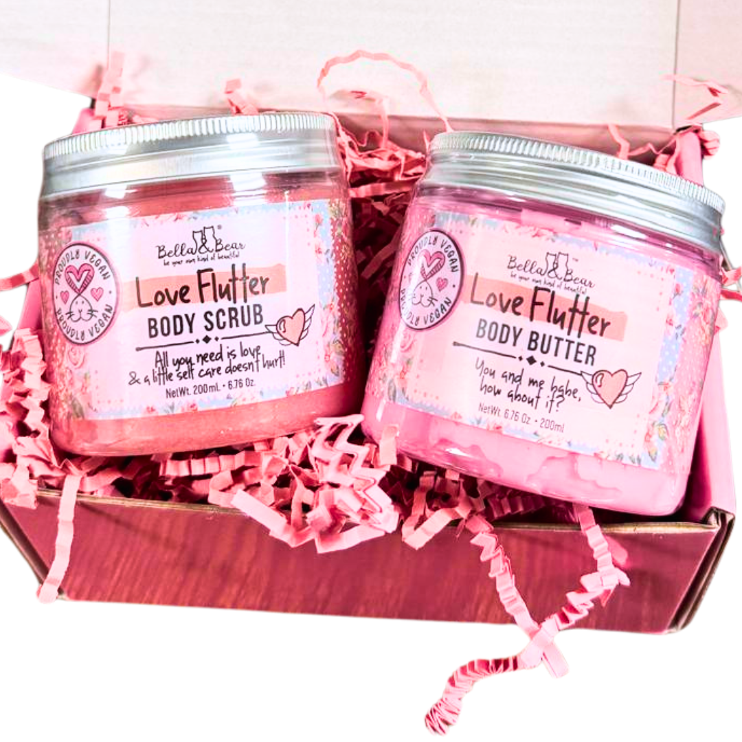 Love Flutter Gift Set | Body Scrub | Body Butter | Women