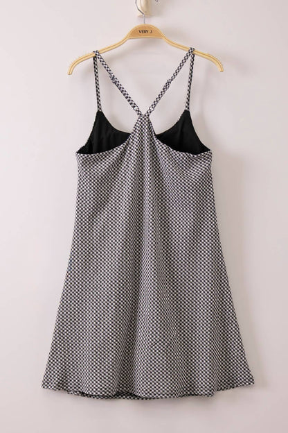 ND32119 - Textured Checkered Knit Activewear Tennis Dress