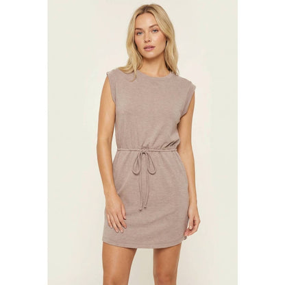Drawstring Terry Dress
