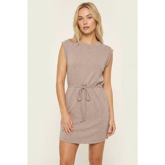 Drawstring Terry Dress