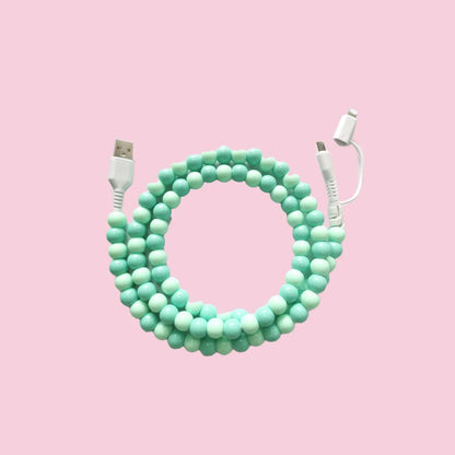Beaded Data Cable 2 in 1 type-c to ip15 - Southern Sassy Boutique