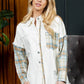 Distressed Plaid Denim Jacket