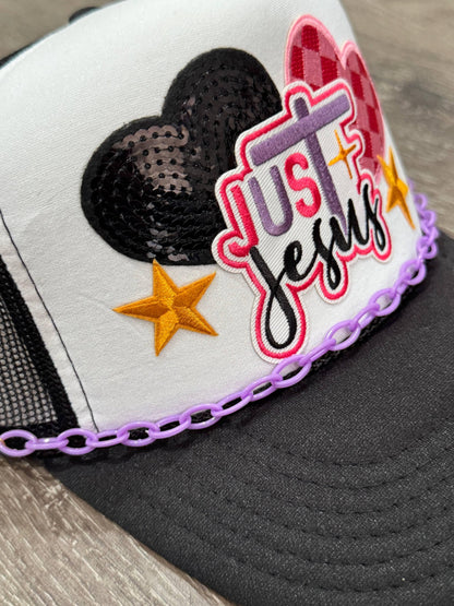 Just Jesus Bright Christian Trucker Hat - Southern Sassy Boutique