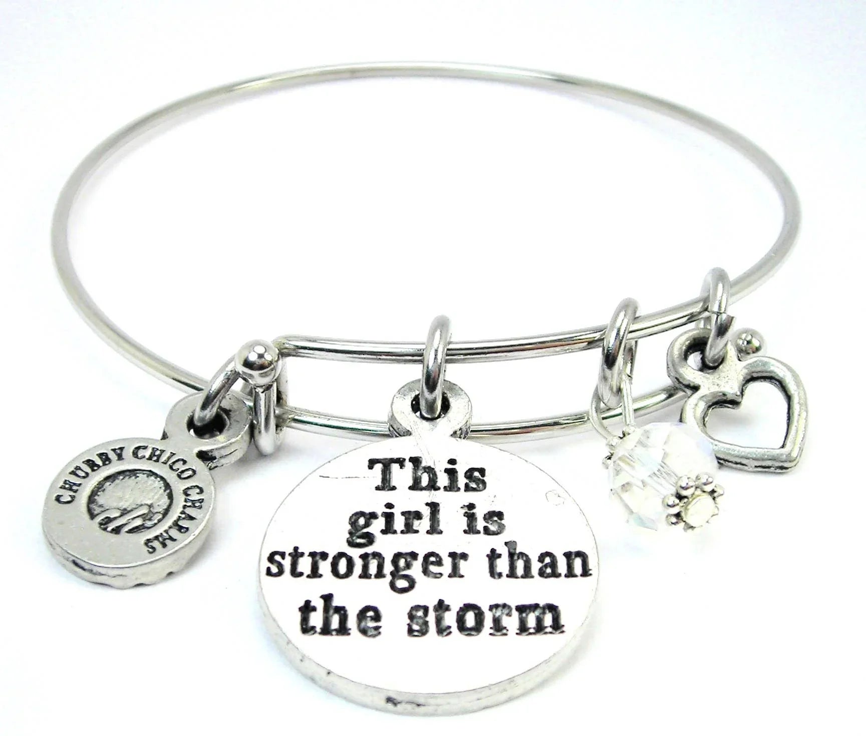 This girl is stronger than the storm Bangle Bracelet - Southern Sassy Boutique