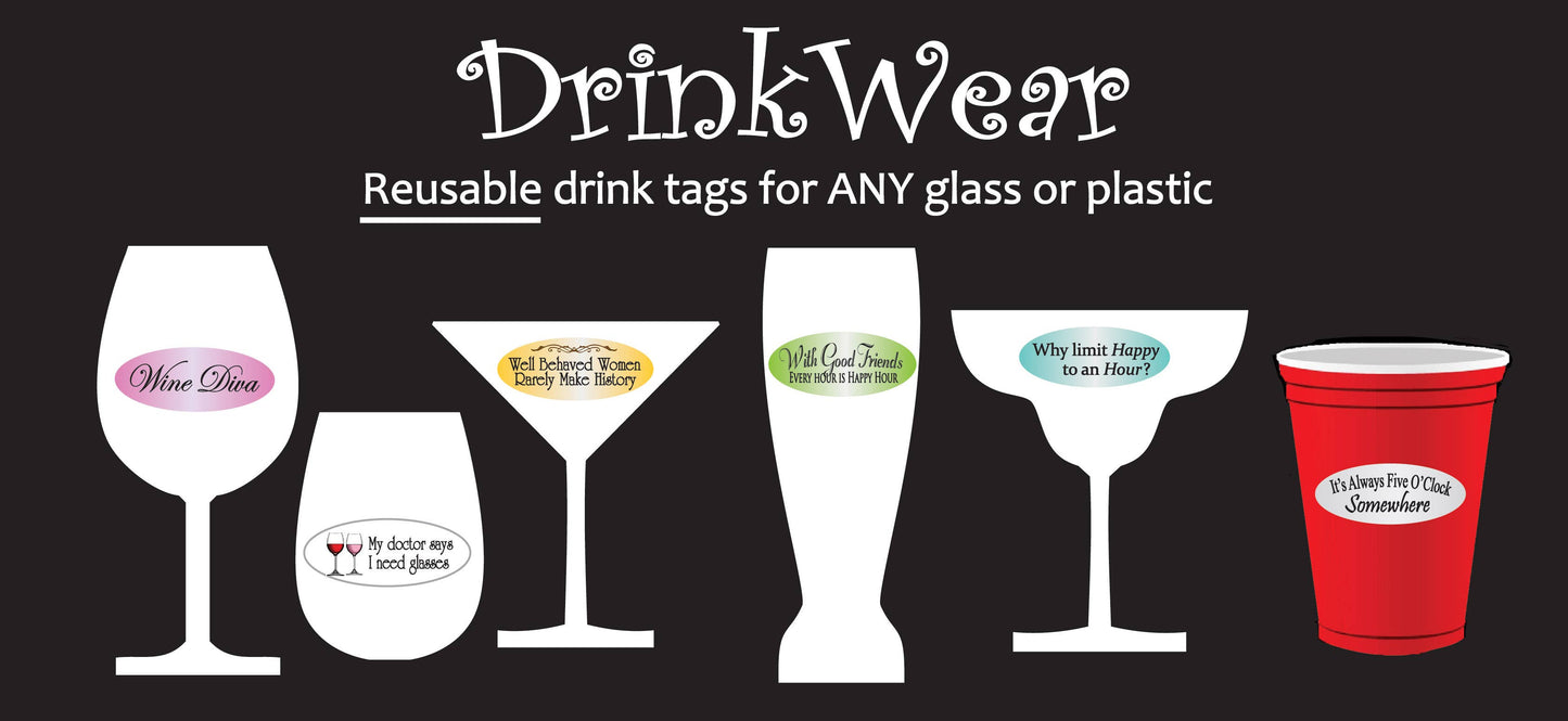 Happy Hour Designs Re-usable Drink Labels
