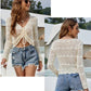 Hollow Knit Drawstring Pullover