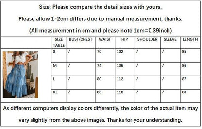 Bohemian Tiered Denim Skirt A-Line - Southern Sassy Boutique