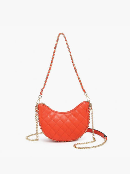 Quilted Shaped Crossbody w/ Chain Straps