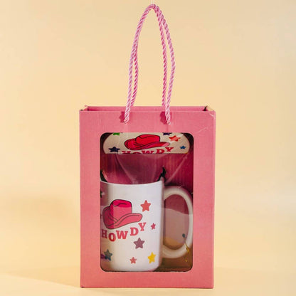 Howdy Western Cowboy Hat 15Oz Mug With Matching Coaster Gift