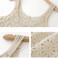 Vintage Embroidery Hollow Out Crochet Knit Vest