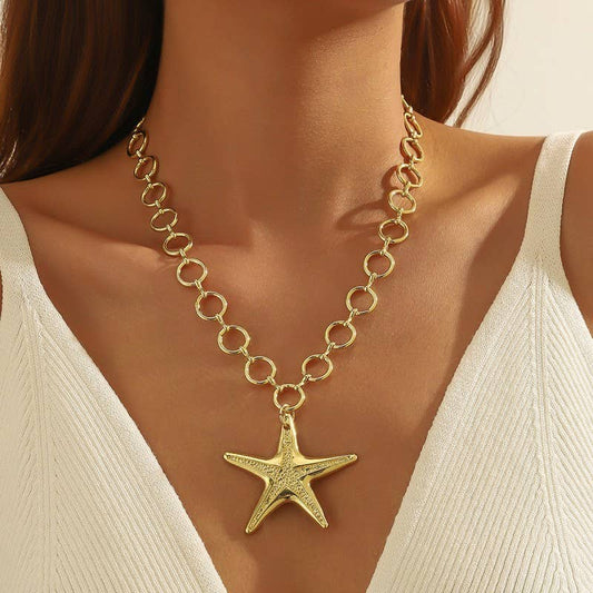 PUFFY STAR CHUNKY CHAIN NECKLACE