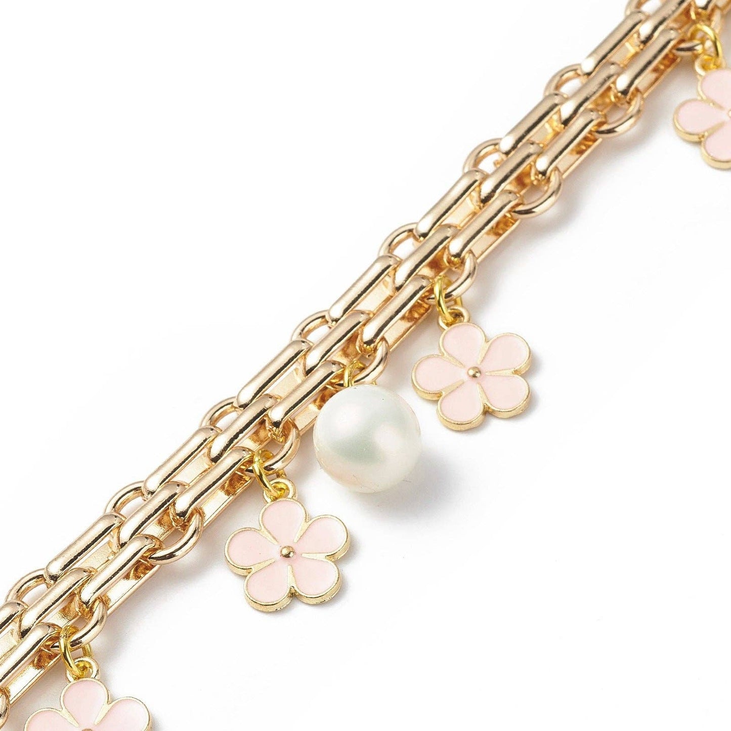 Elegant Pearl Flower Pendant Bag Extender Chain DP25H629