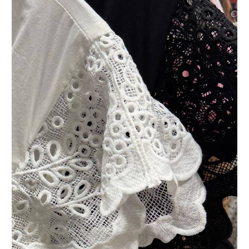 Curvy Eyelet Peplum Top