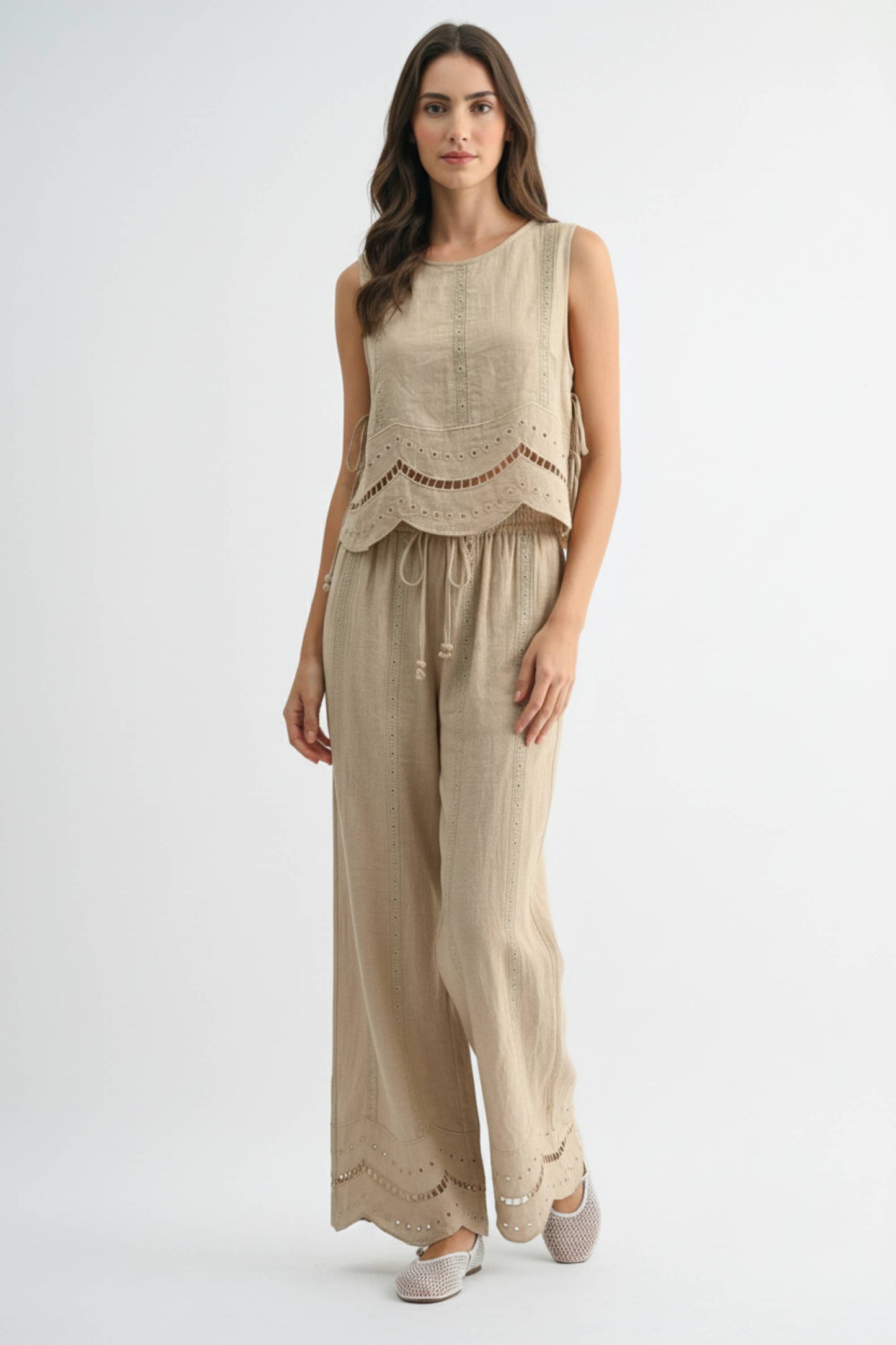 Embroidered Pant Matching Set