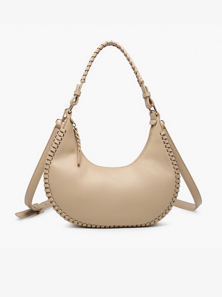 Whipstitch Crescent Shoulder Bag