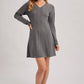 CABEL KNIT V-NECK SWEATER MINI DRESS
