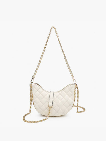 Quilted Shaped Crossbody w/ Chain Straps