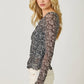 Lettuce Hem Mesh Print Top