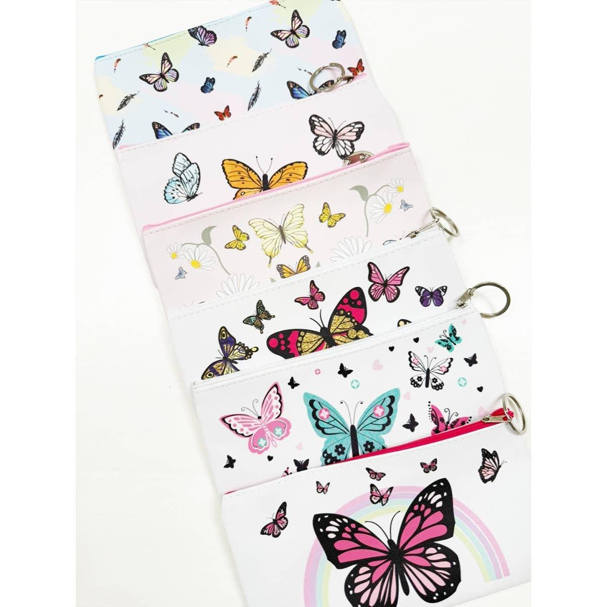 Butterfly Design Printed Cosmetic Pouch - Southern Sassy Boutique