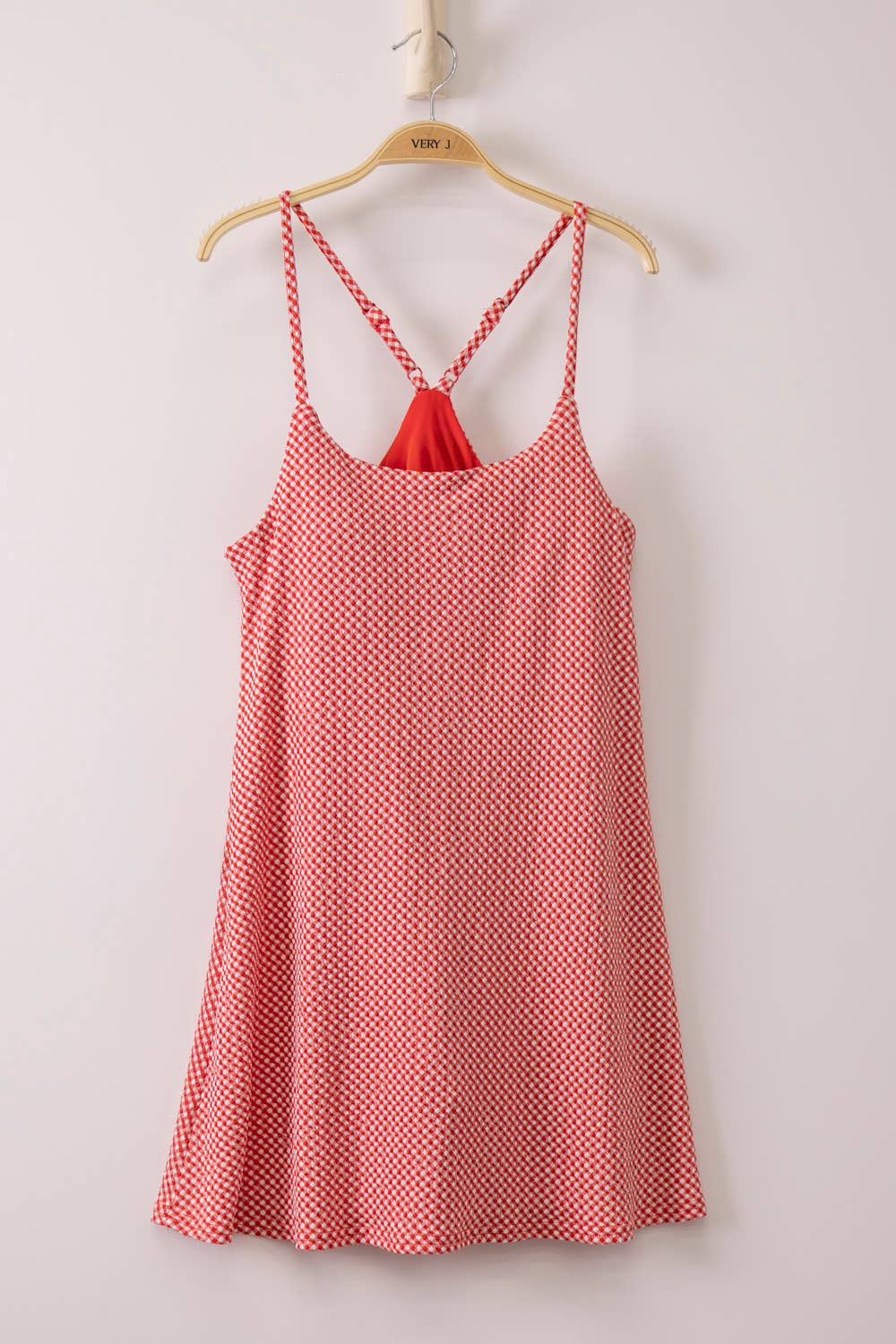 ND32119 - Textured Checkered Knit Activewear Tennis Dress