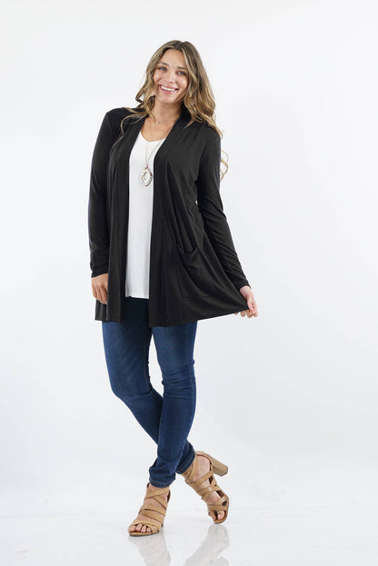 Plus Slouchy Pocket Open Cardigan
