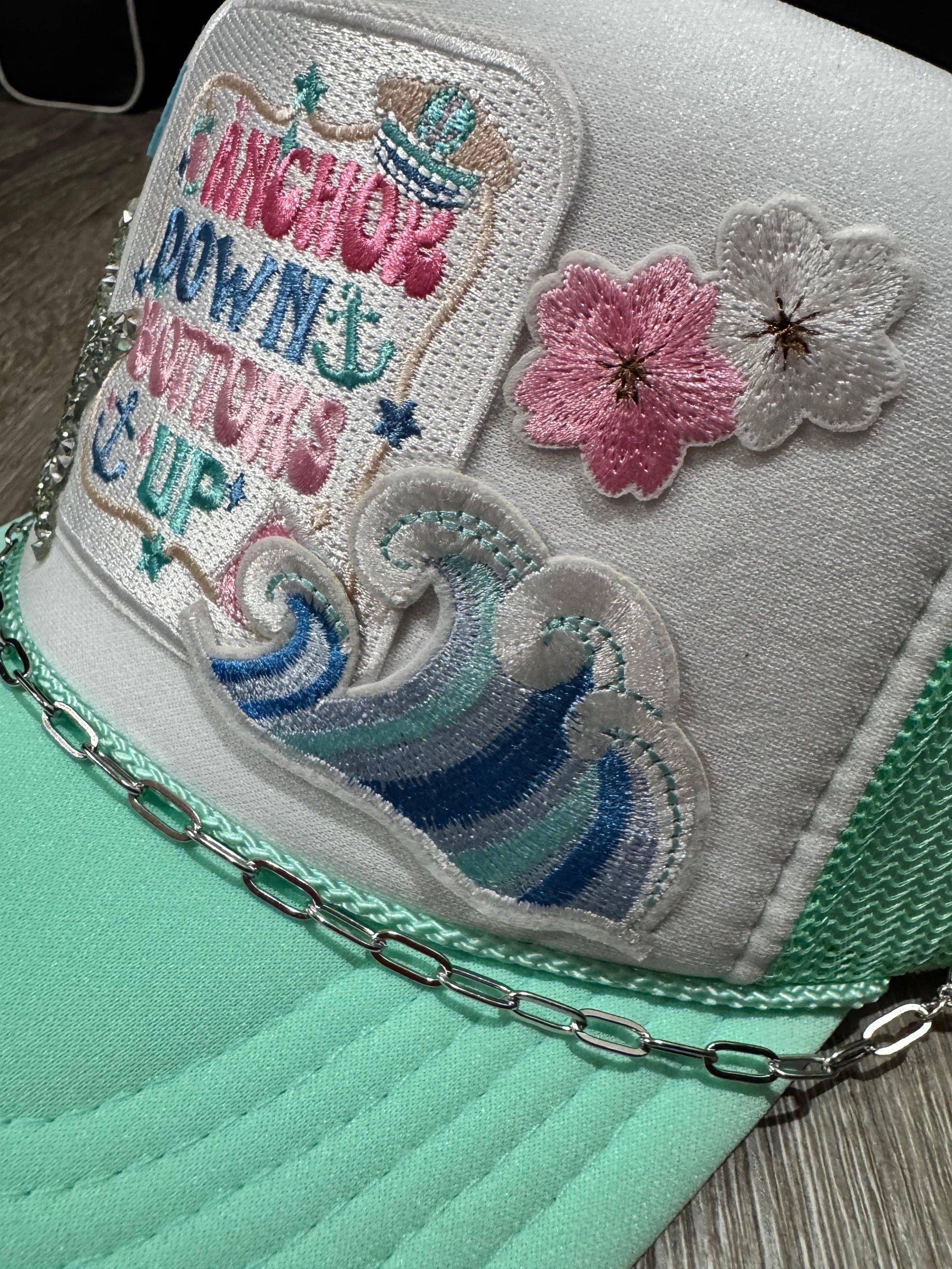 Anchors Down Bottoms Up Lake Vibes Trucker Hat - Southern Sassy Boutique