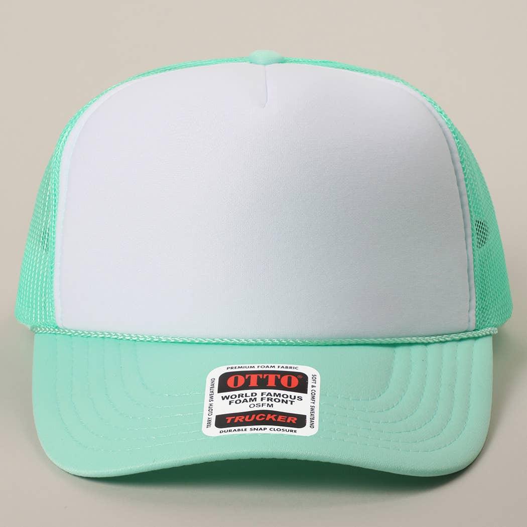 Two-Tone Mesh Back High Crown Foam Trucker Hat - Southern Sassy Boutique
