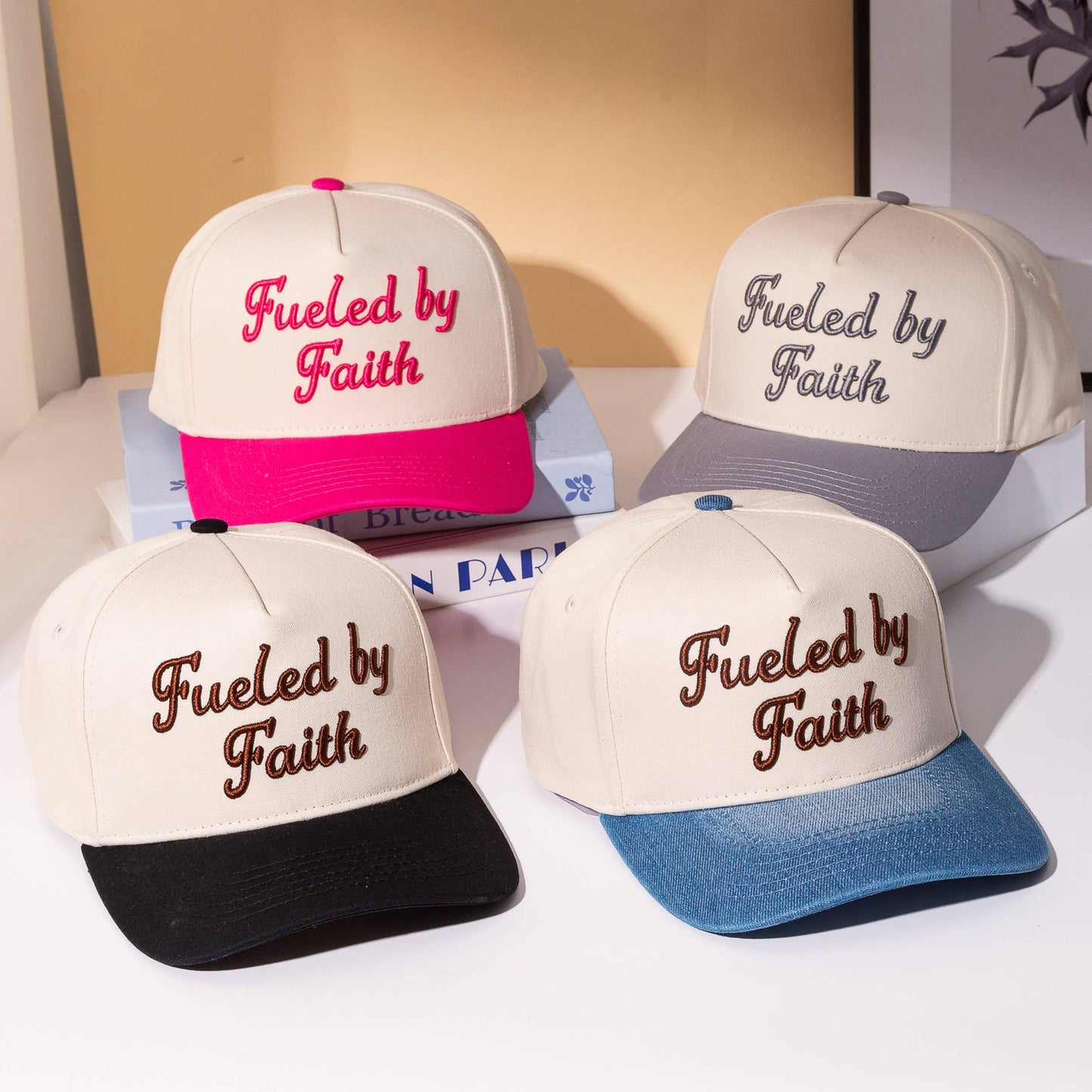 Fueled By Faith Embroidered Letter Two Tone Trucker Cap