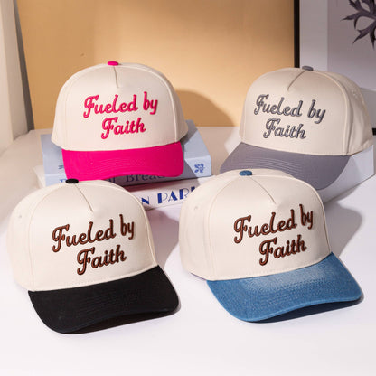 Fueled By Faith Embroidered Letter Two Tone Trucker Cap