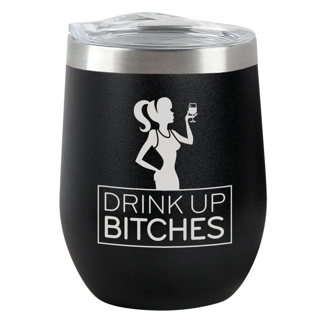 Drink Up - Insulated Tumbler- Black - Southern Sassy Boutique
