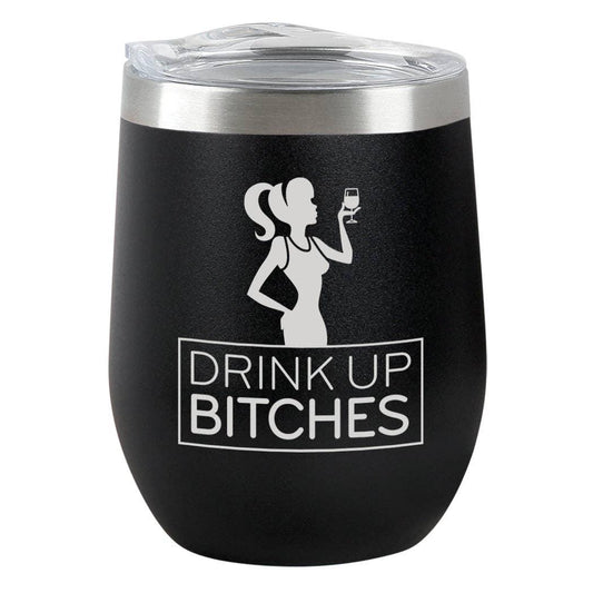 Drink Up - Insulated Tumbler- Black - Southern Sassy Boutique