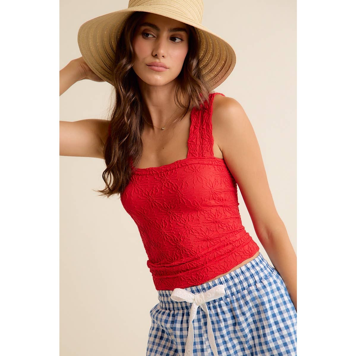 Floral Jacquard Seamless Tank Top