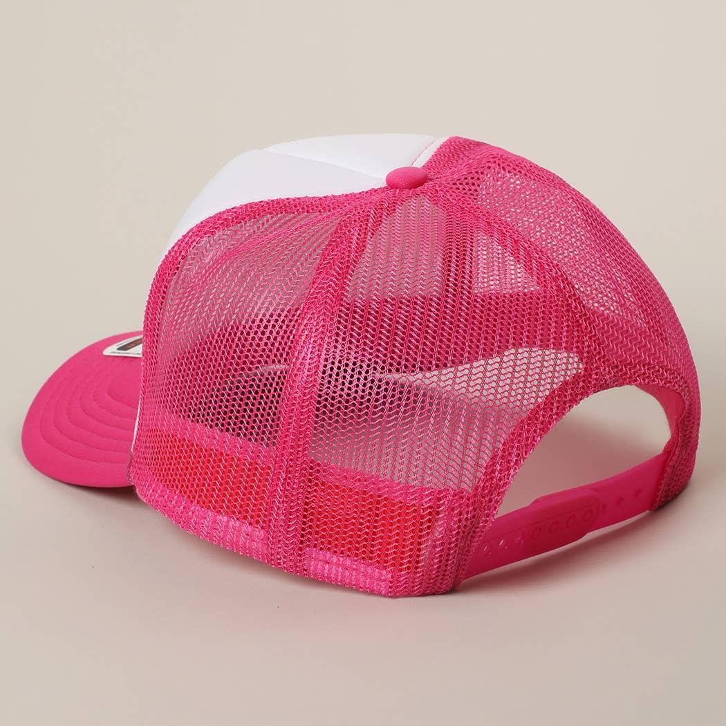 Two-Tone Mesh Back High Crown Foam Trucker Hat - Southern Sassy Boutique