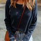Waffle Knit Long Sleeve Top