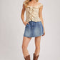 CROCHET RUFFLED KNIT TOP