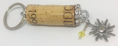 Sun Charm Rhinestone Design Keychain - Southern Sassy Boutique