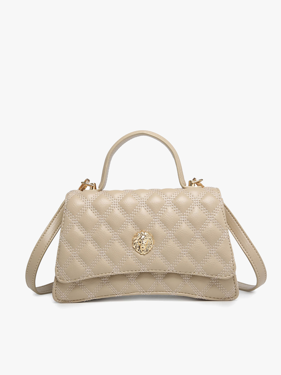 Leona Quilted Lion Head Satchel