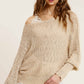 Lightweight Dolman Sleeve Boat Neck Sweater Top