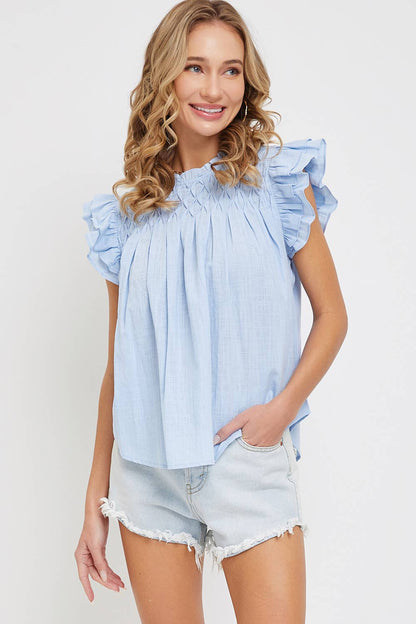 Smoked Ruffle Pullover Top