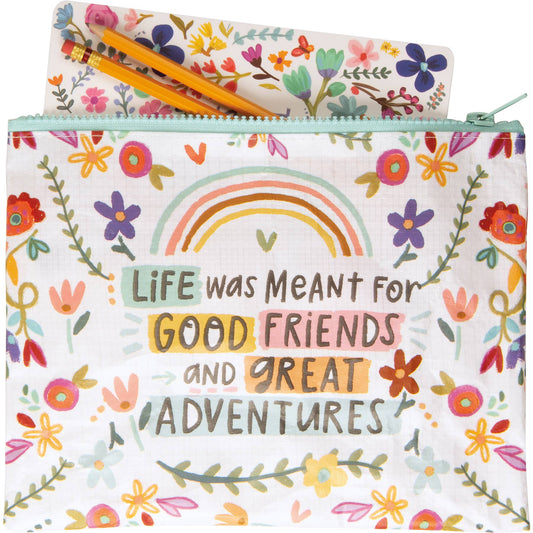 Good Friends And Great Adventures Zipper Pouch