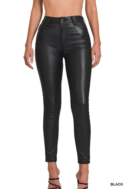 Faux Leather Stretch Skinny Pants - Southern Sassy Boutique